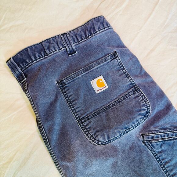 Carhartt Relaxed Fit Work Pants Men's Size W38 L30 Dark Blue Workwear Durable - Picture 1 of 14